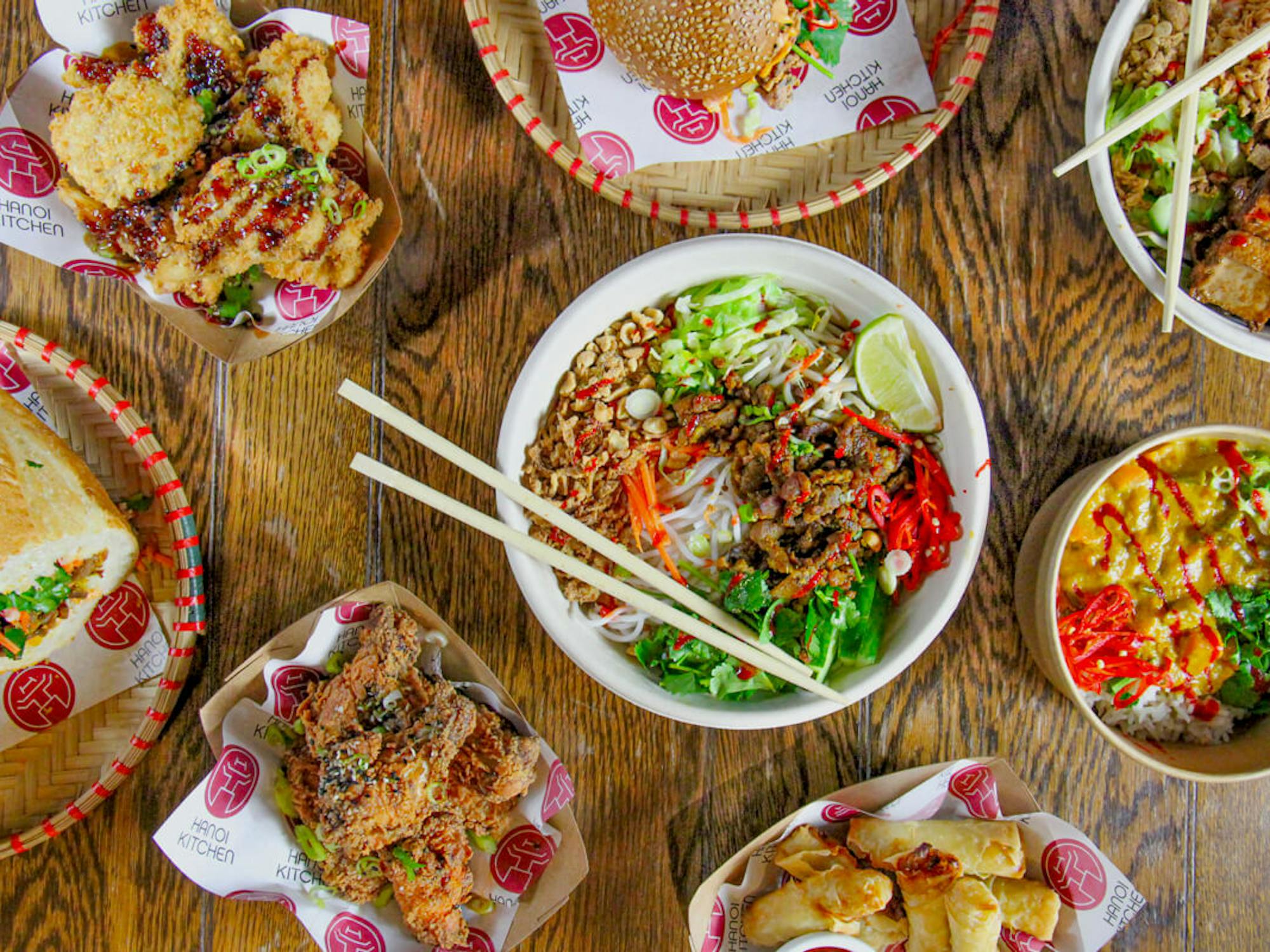 Vietnamese catering food spread