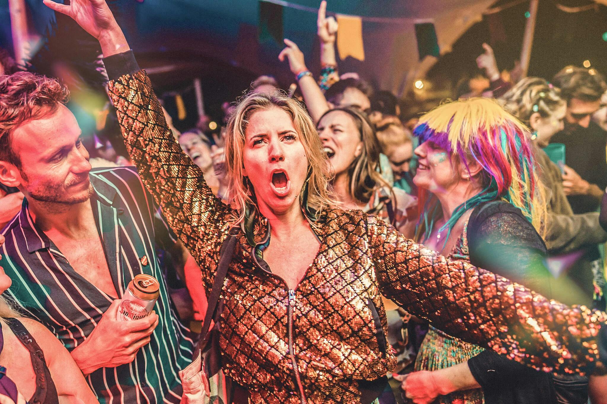 People dancing at a festival