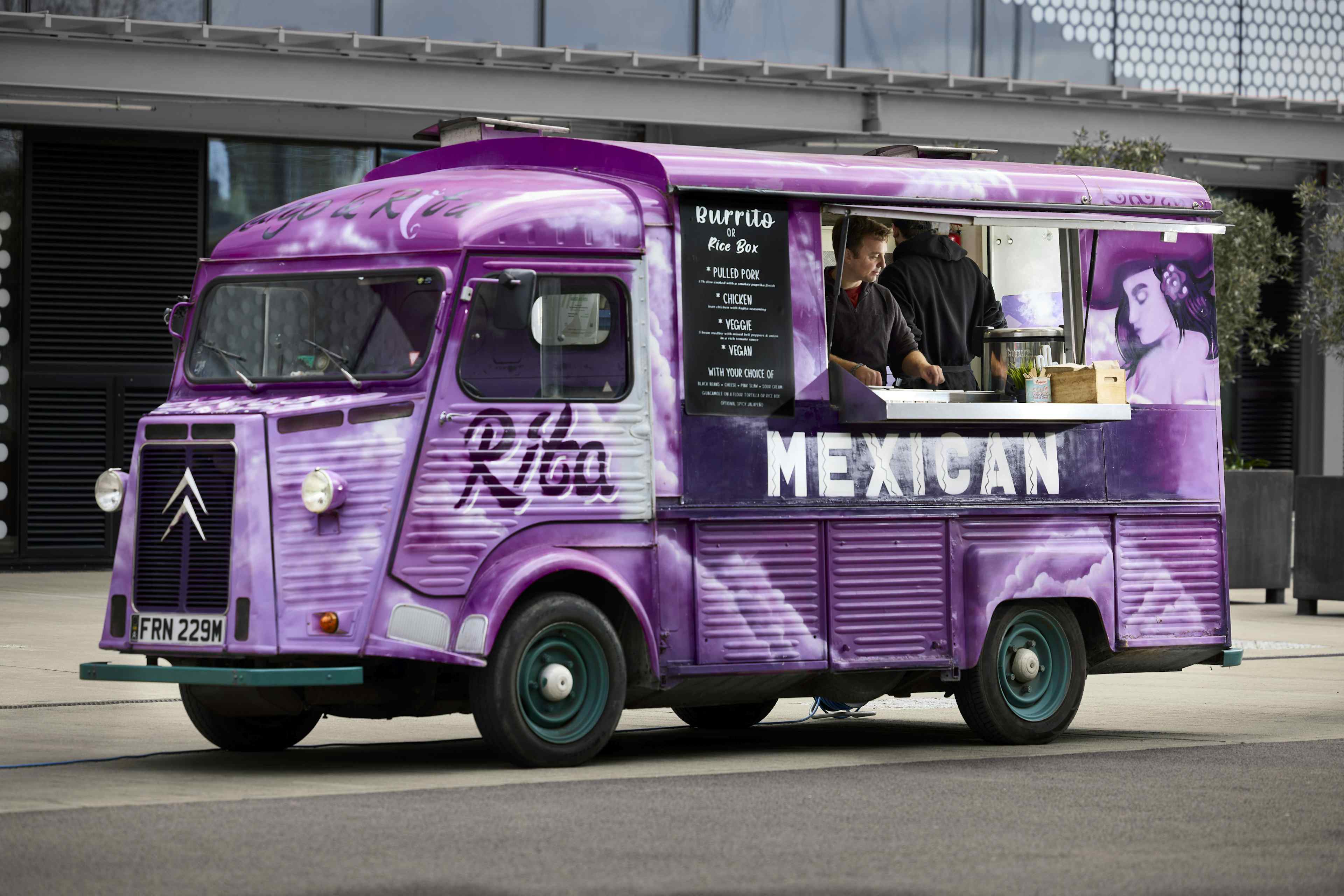 Margo & Ritas purple Mexican food truck