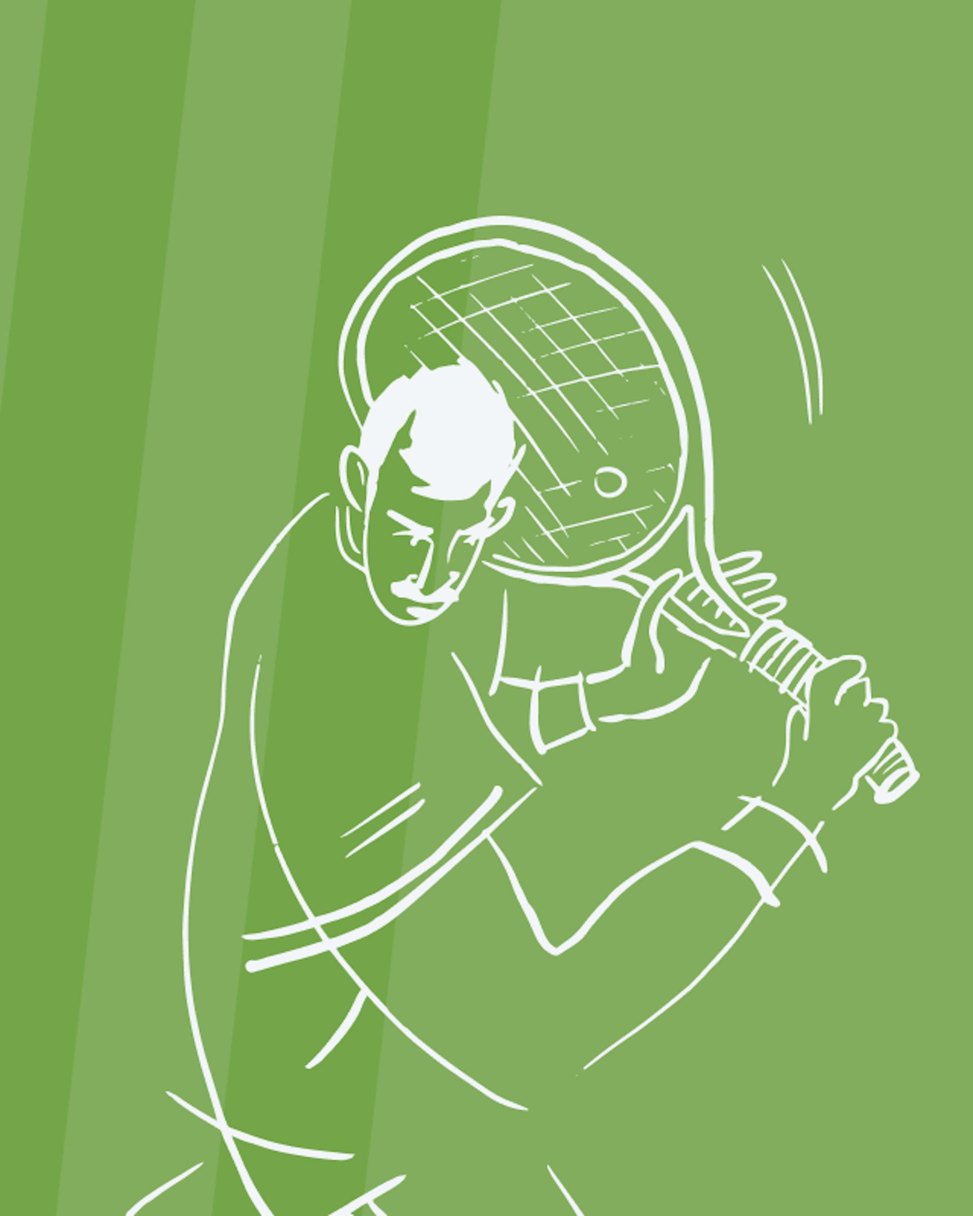 Graphic of man playing tennis