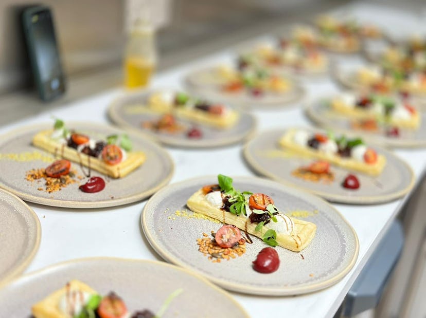 Wedding catering on table