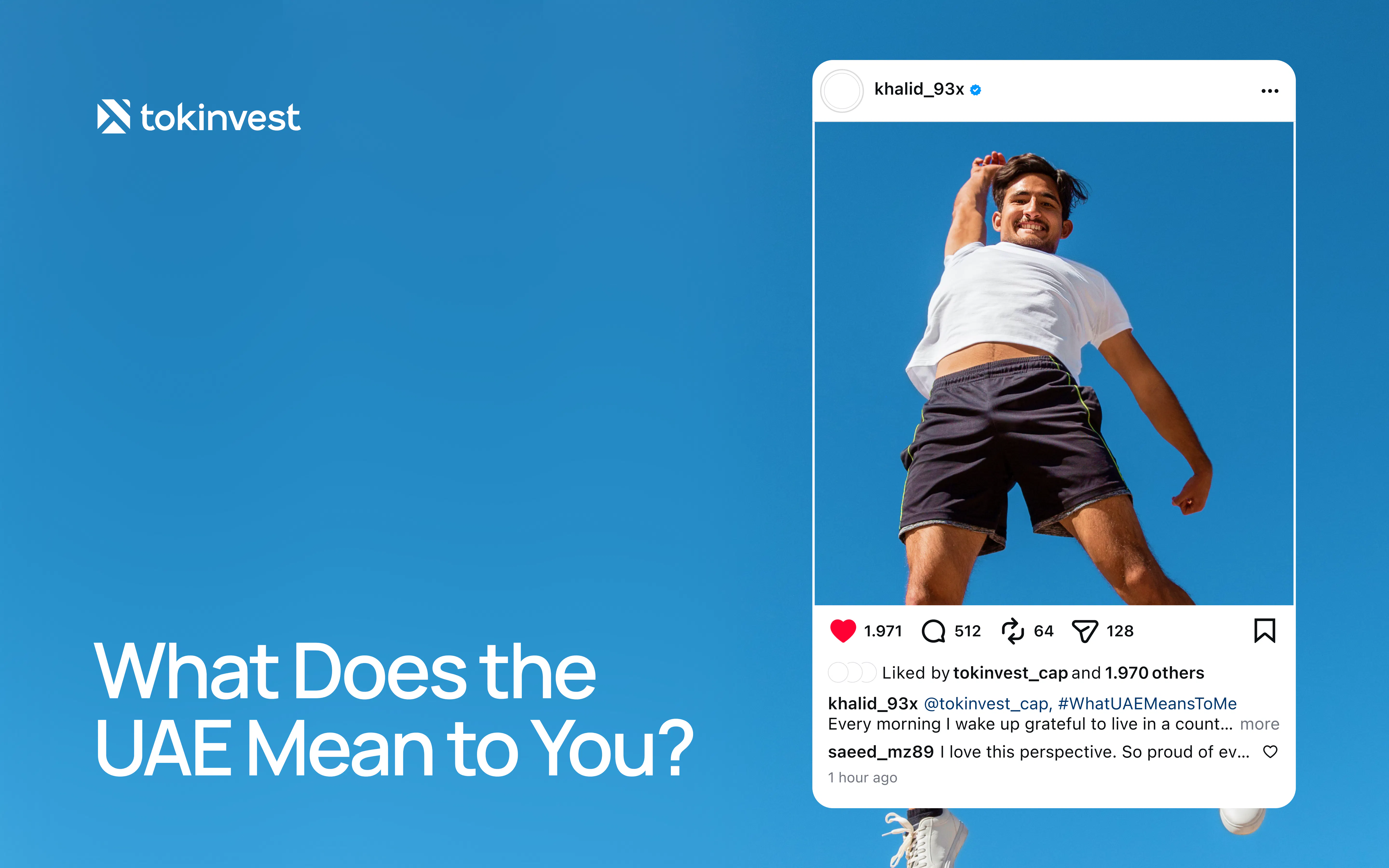 Man featured in "What Does the UAE Mean to You?" competition graphic