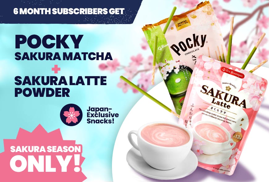 TokyoTreat's Sakura Sweets & Treats Bonus campaign featuring 6-month bonus items.