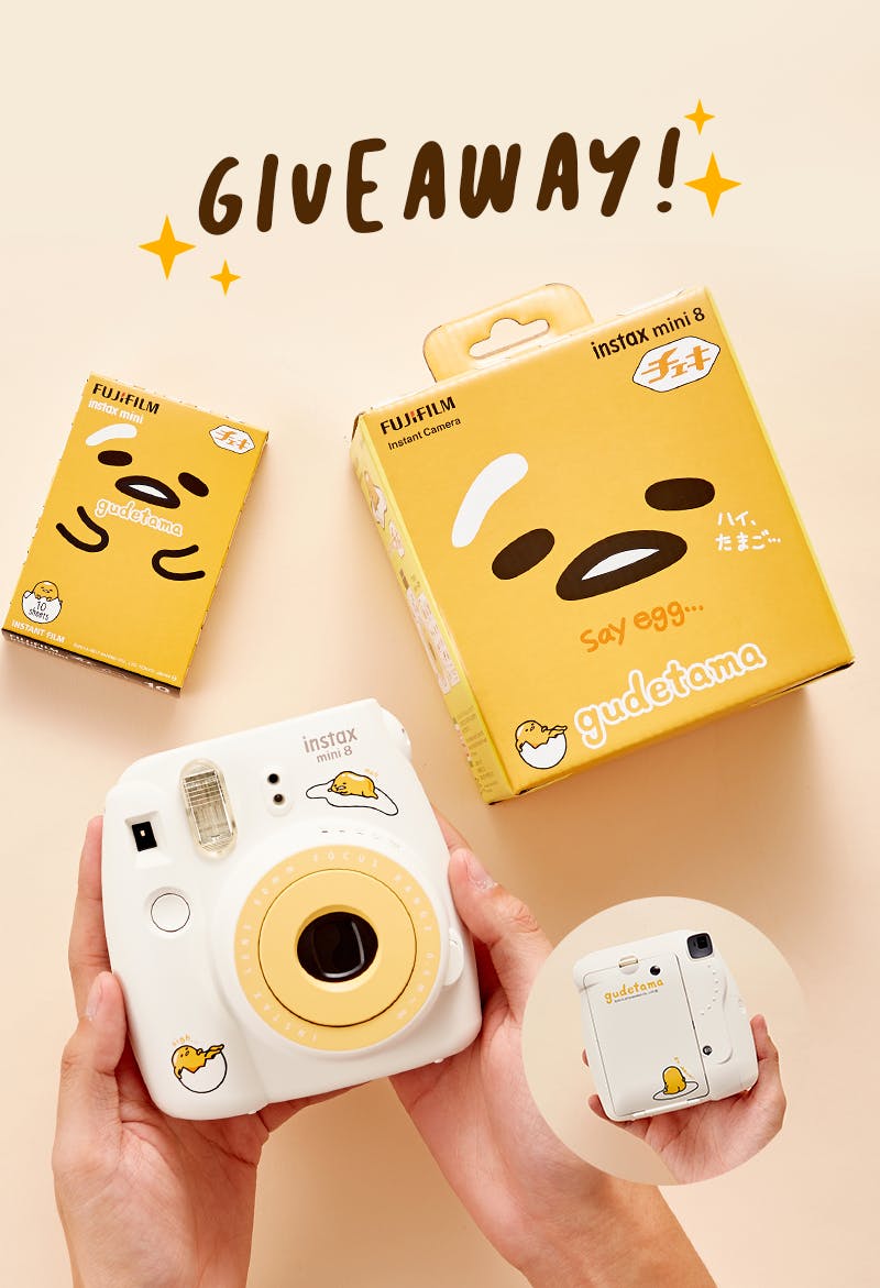 Tokyo Treat Giveaway Gudetama Fujifilm Instax Mini 8 Camera Set Tokyotreat Japanese Candy Snacks Subscription Box