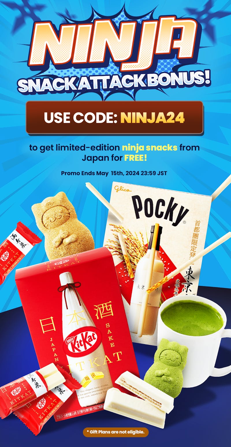 TokyoTreat's Ninja Snack Attack Bonus promotion with featured Japan-exclusive items.