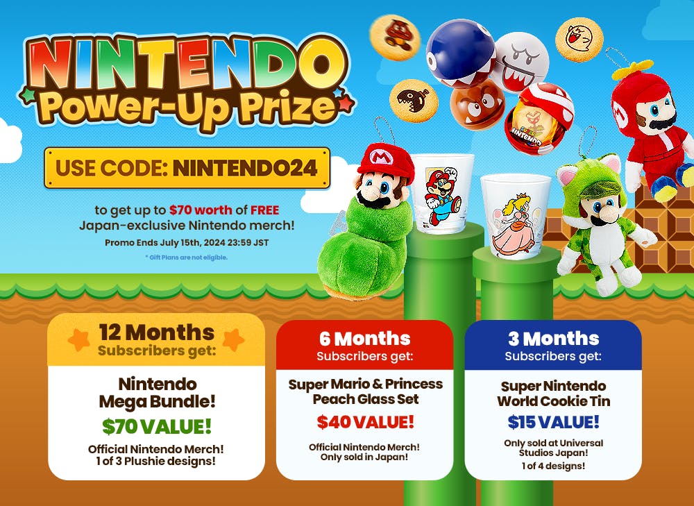 TokyoTreat Nintendo Power Up prize. Usecode NINTENDO24 