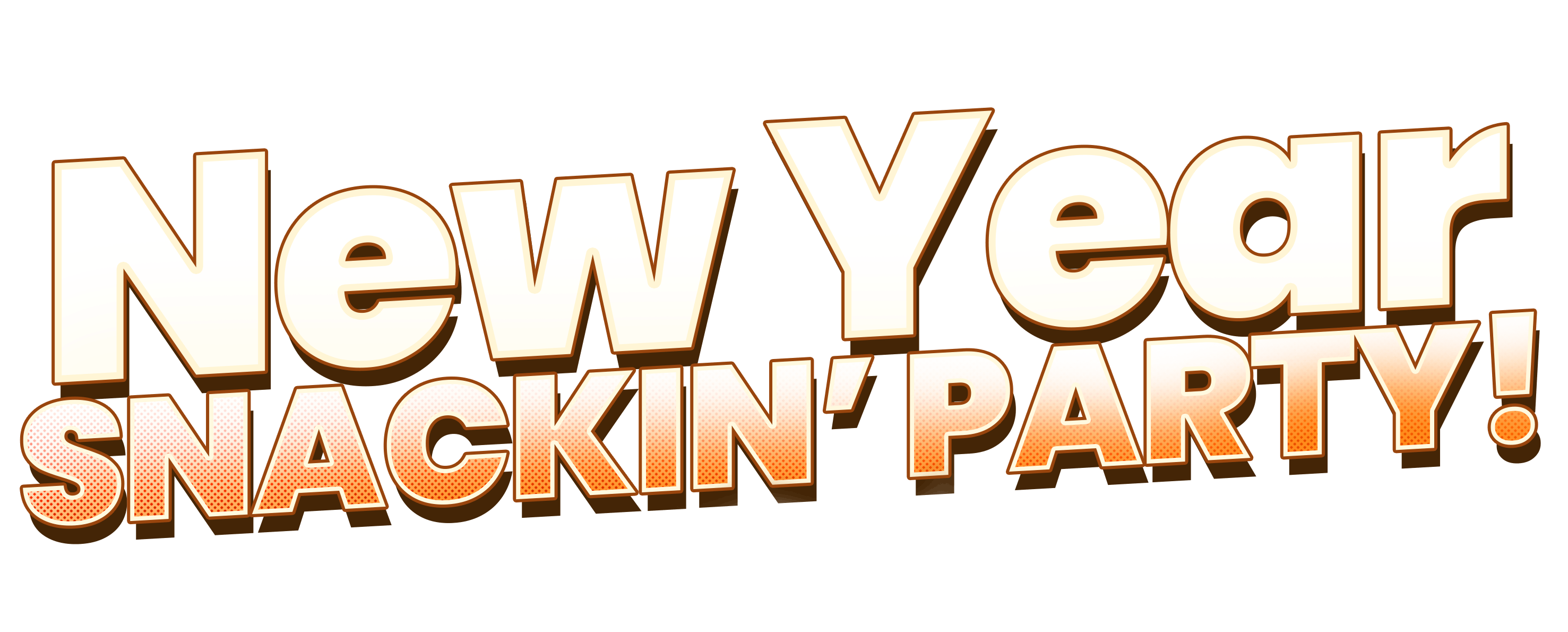 New Year Snackin' Party theme logo.