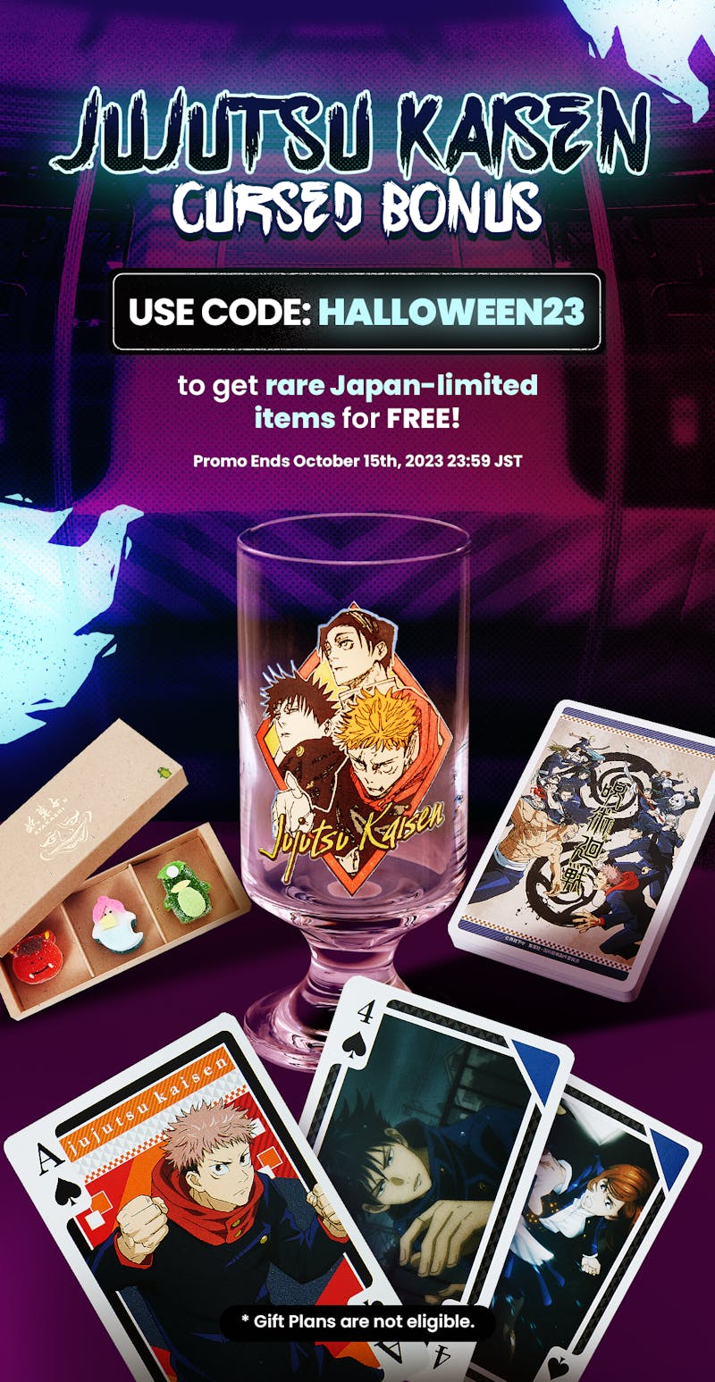 TokyoTreat's  October Jujutsu Kaisen campaign promotion with featured items.