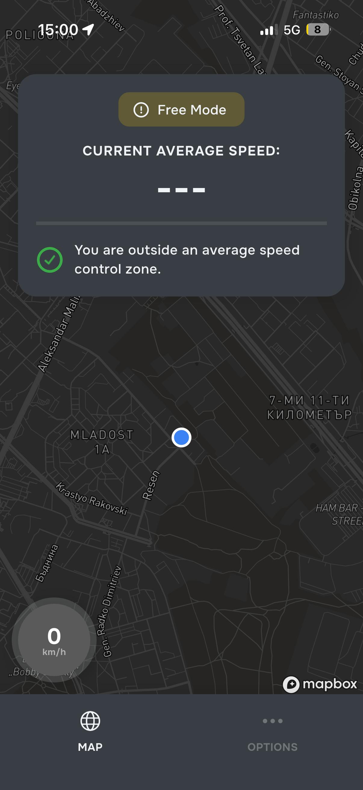 TollTracker logged user home screen