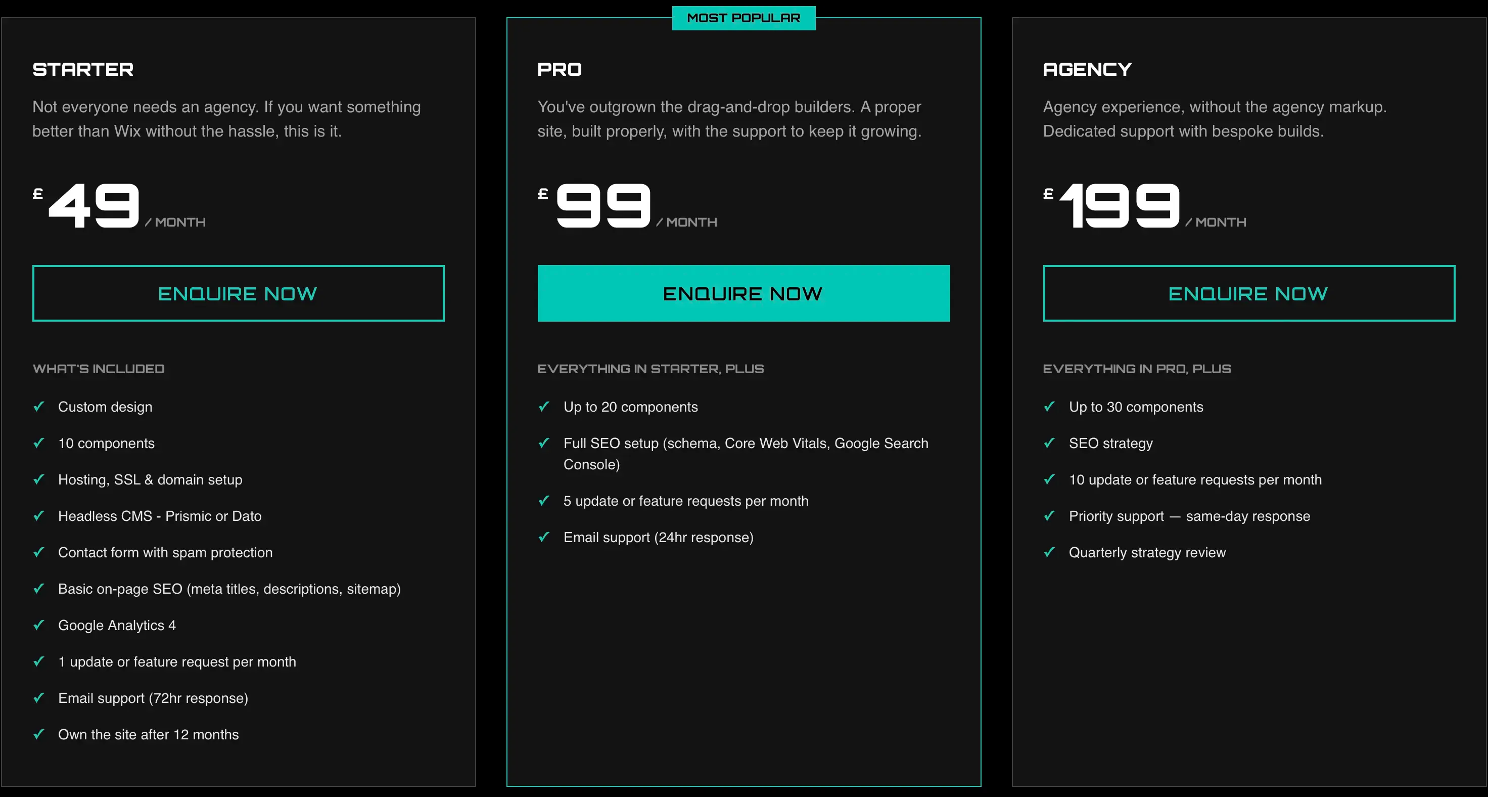 pricing tiers