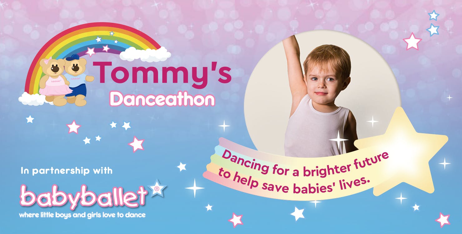 Tommy's Danceathon -  In partnership with babyballet® - illustration of a car - dancing for a brighter future to help save babies' lives.