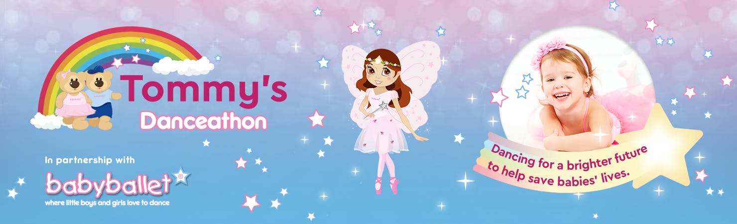 TTommy's Danceathon -  In partnership with babyballet® - illustration of a fairy - dancing for a brighter future to help save babies' lives.