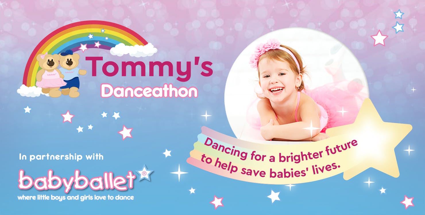 Tommy's Danceathon -  In partnership with babyballet® - illustration of a fairy - dancing for a brighter future to help save babies' lives.