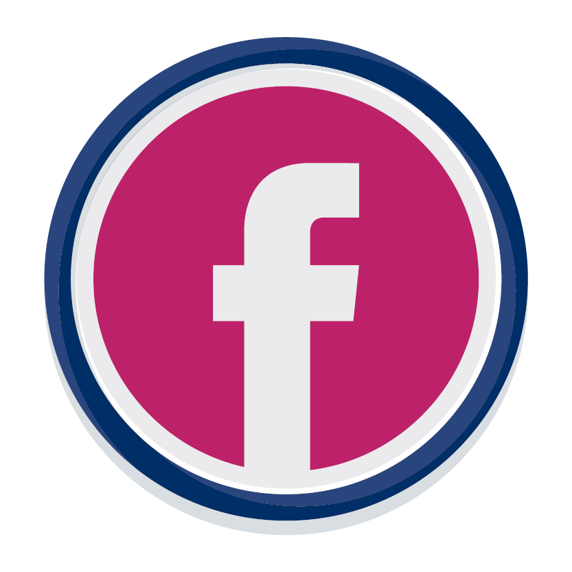 Facebook logo on a pink background