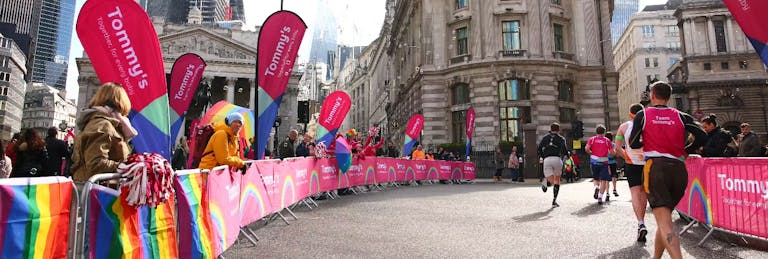 Running through the streets of London branded in LLHM merchandise
