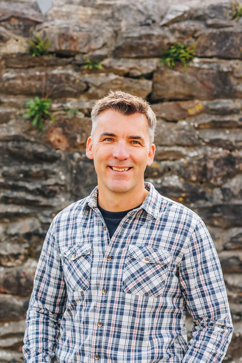 Tony stood outside in Devon