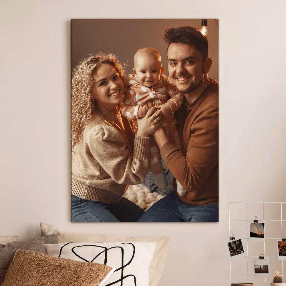 Een gezin op een foto op aluminium