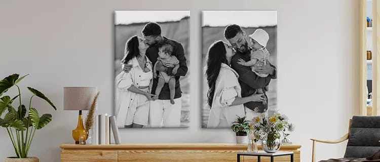 zwart wit foto op canvas