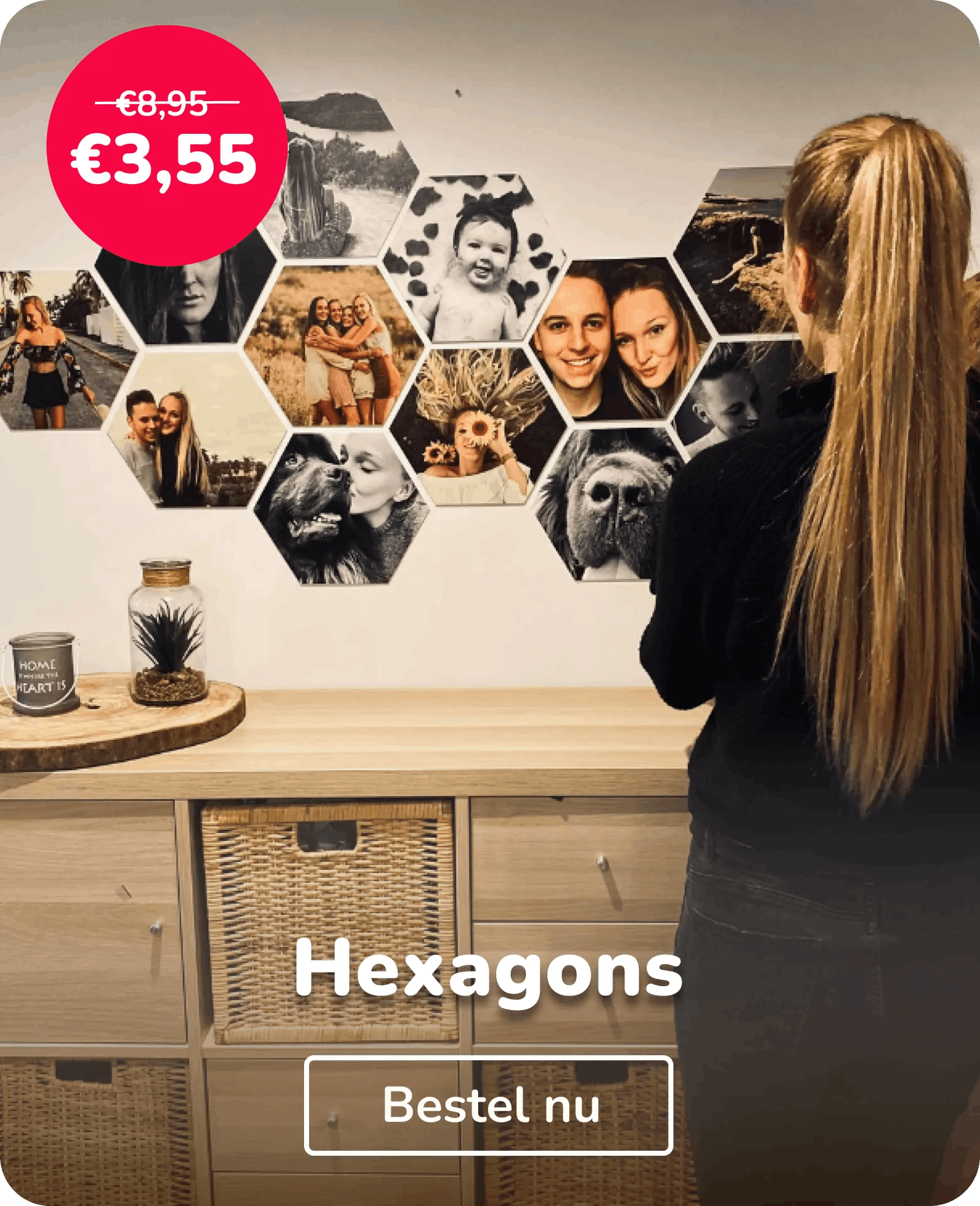 Hexagons eigen foto