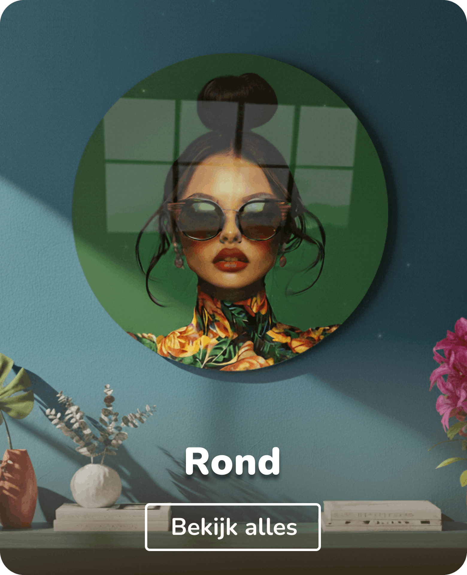 Glas schilderijen rond