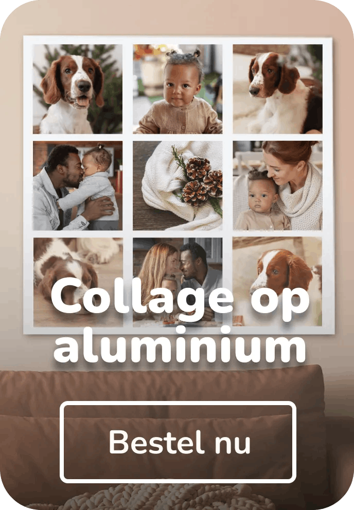 Collage op aluminium