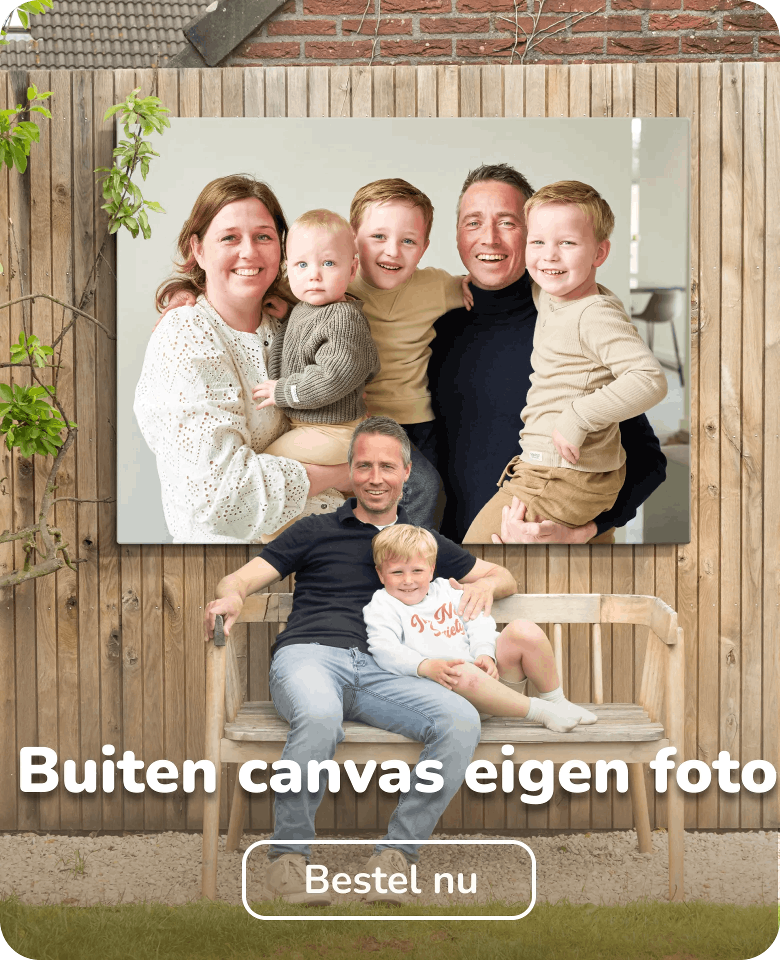 Buiten canvas eigen foto