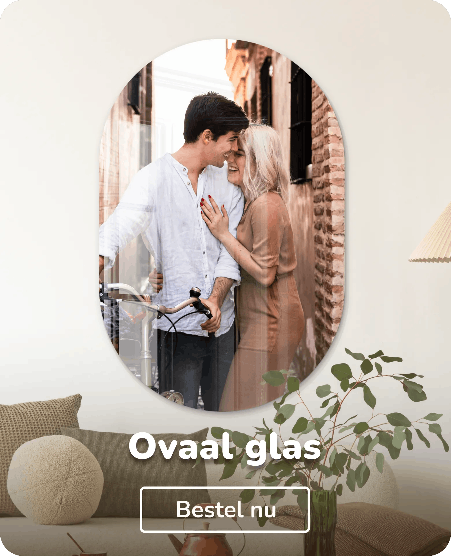 Foto op glas ovaal