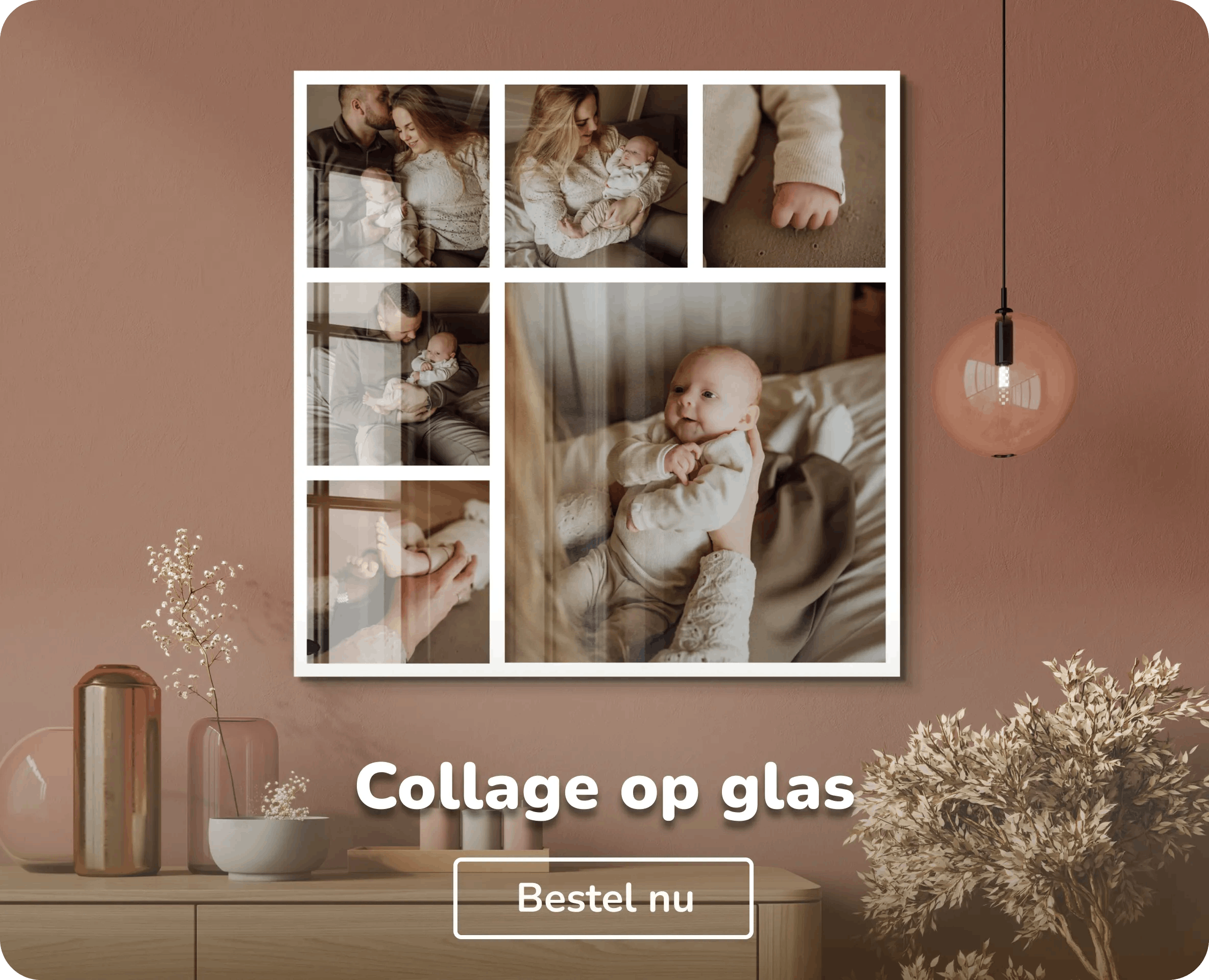 Collage op glas