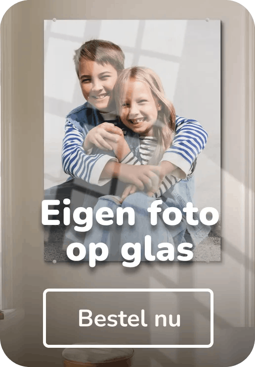 Eigen foto op glas