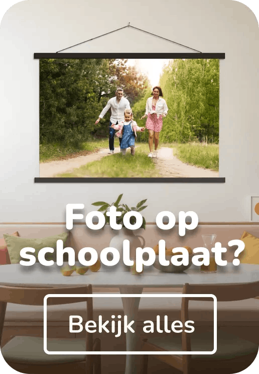 Eigen foto op schoolplaat