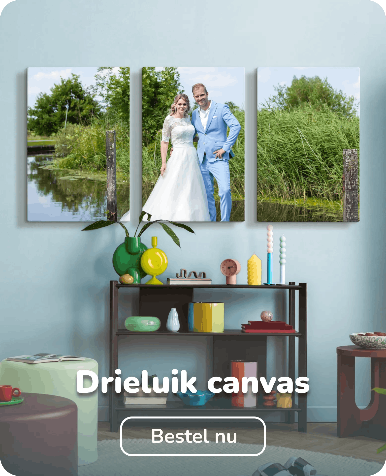 Drieluik canvas eigen foto