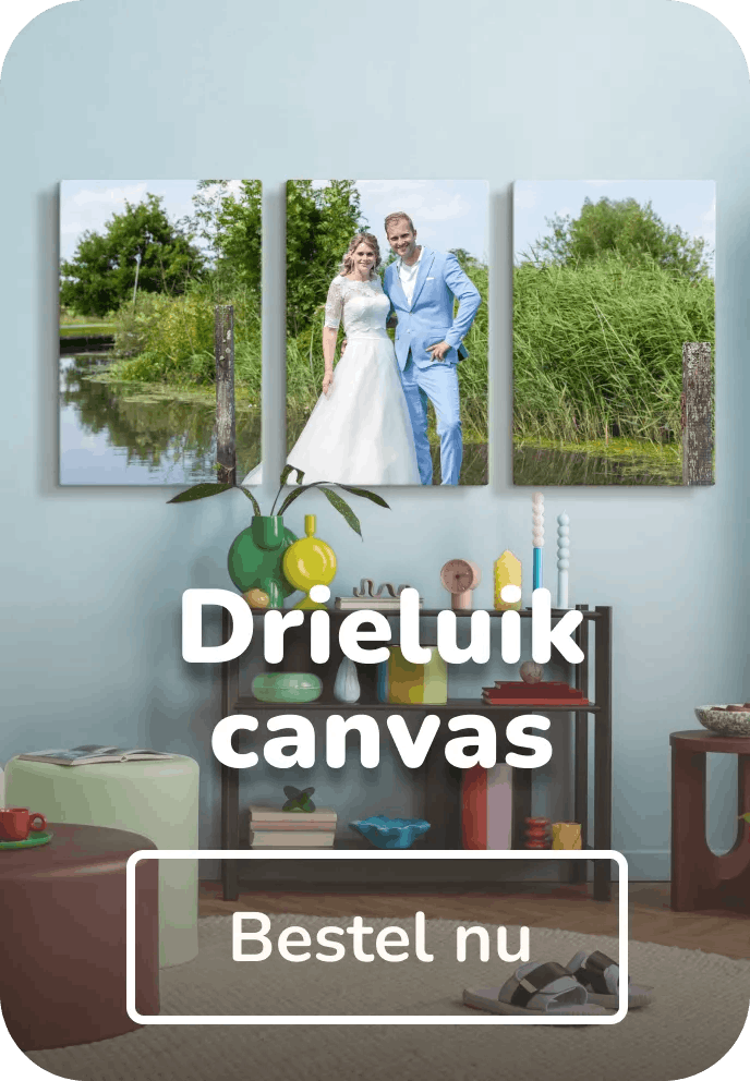 Drieluik canvas eigen foto