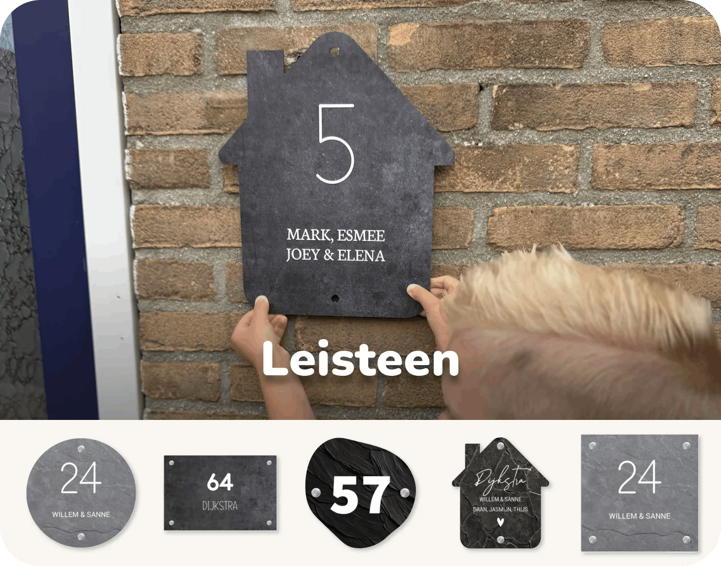 Naambordjes leisteen