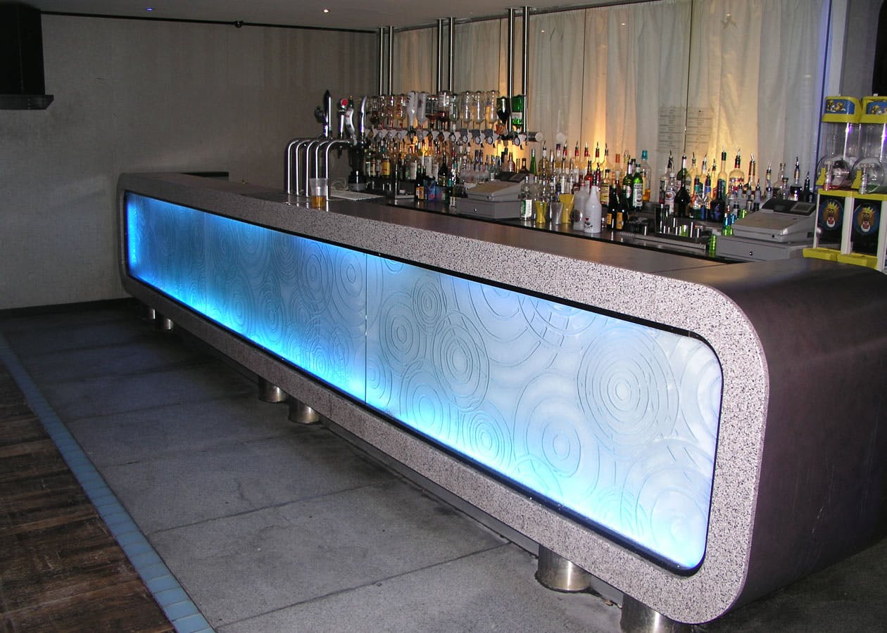 "Bespoke Decorative Glass Bar"