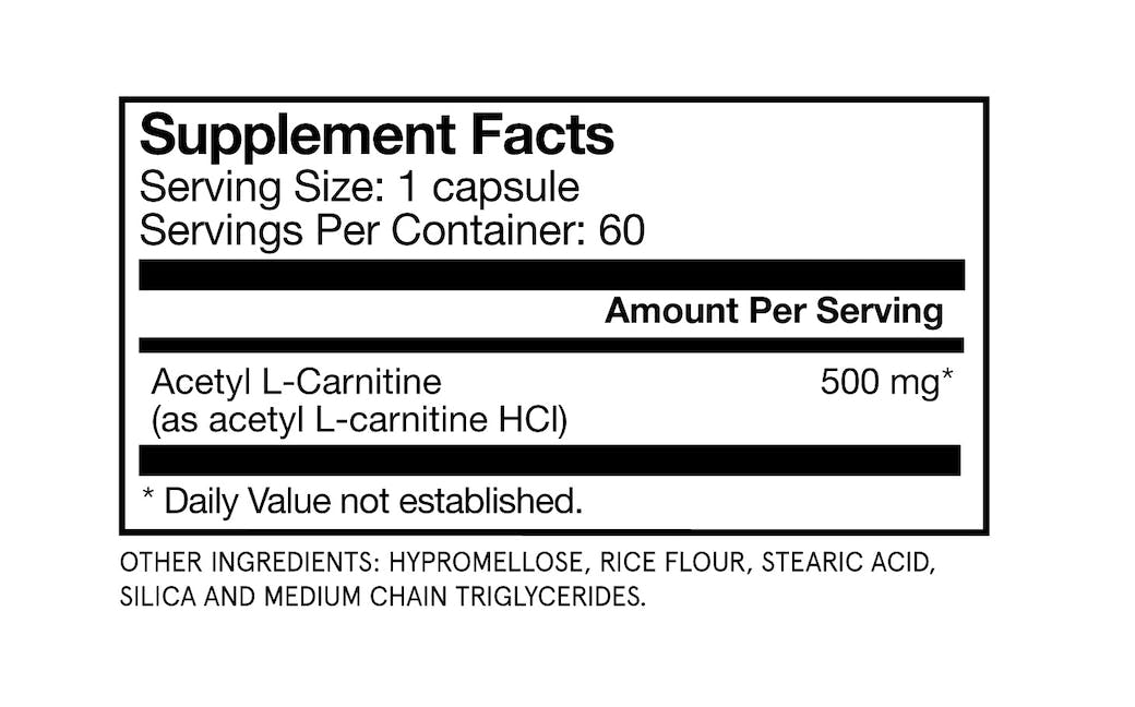 Acetyl LCarnitine 500 mg Capsules Exceptional Quality Momentous