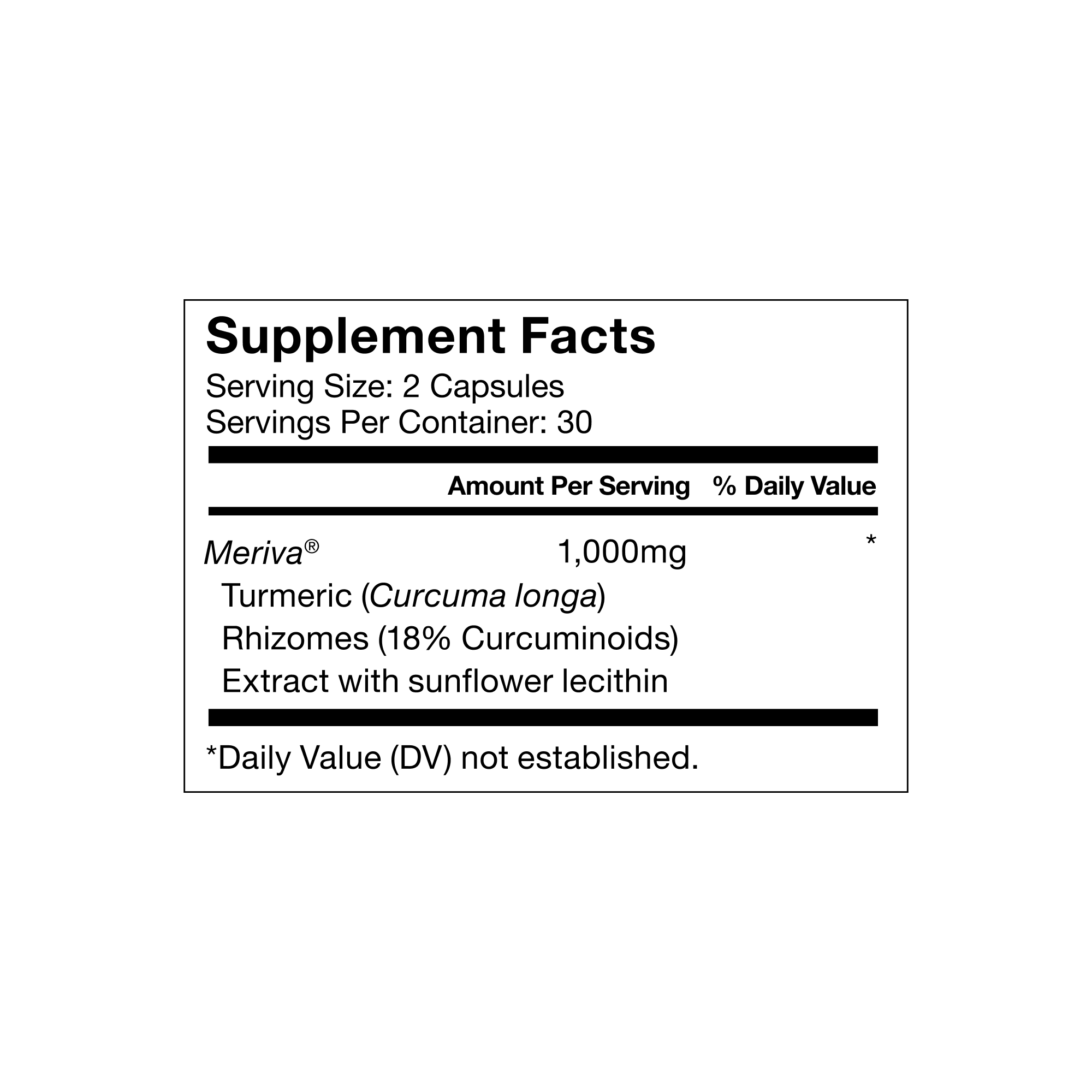 Turmeric Supplement Facts