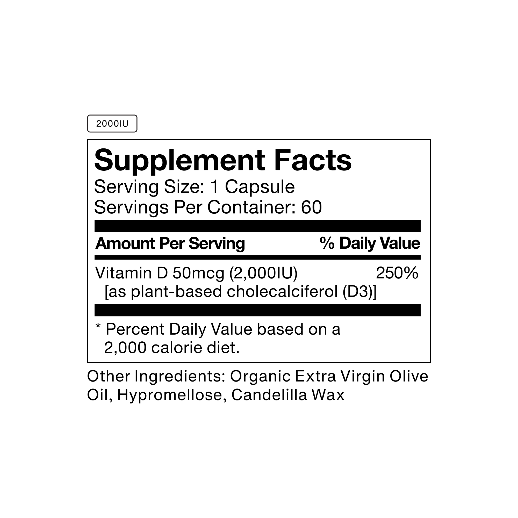 Vitamin D3 Supplement facts