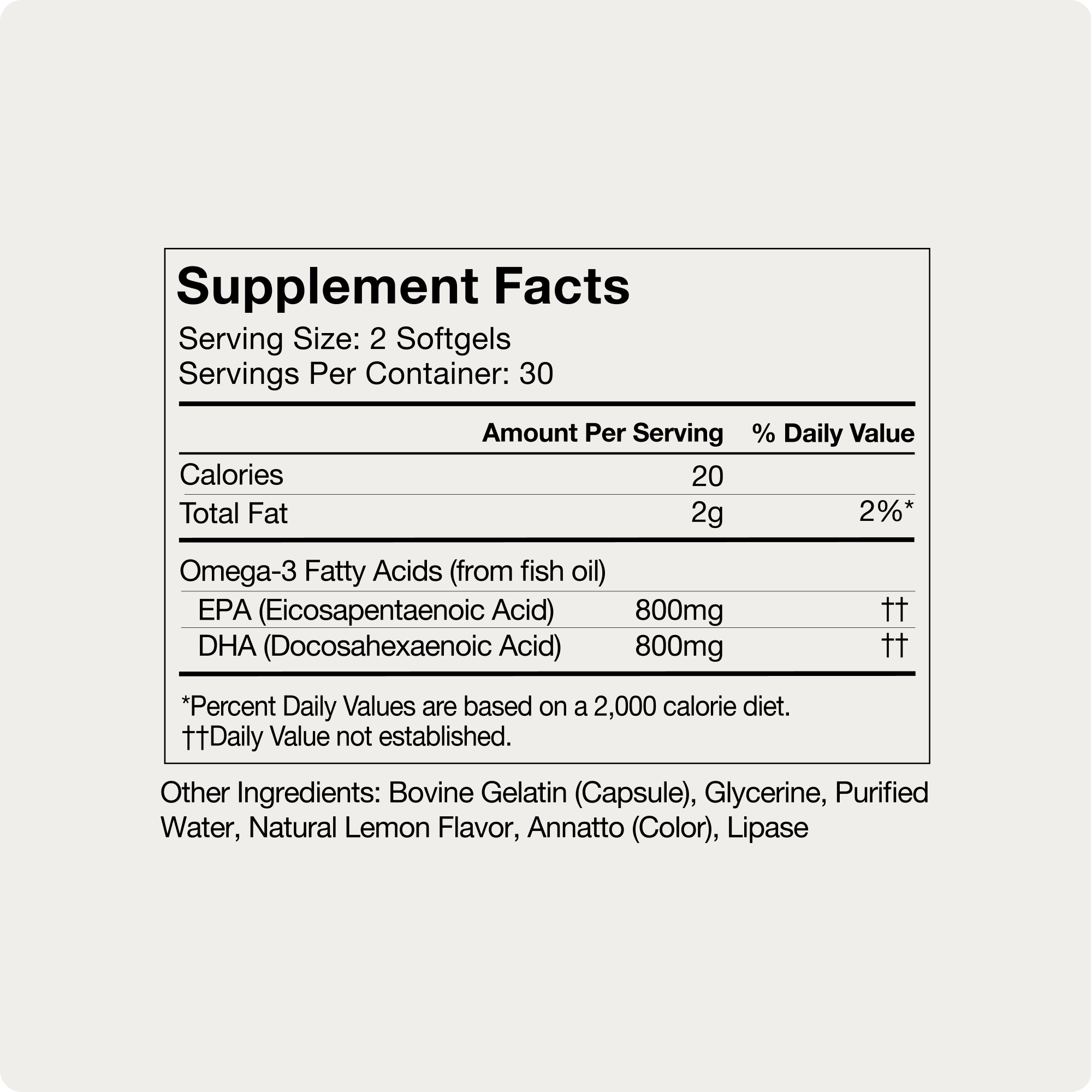 Omega-3 supplement facts