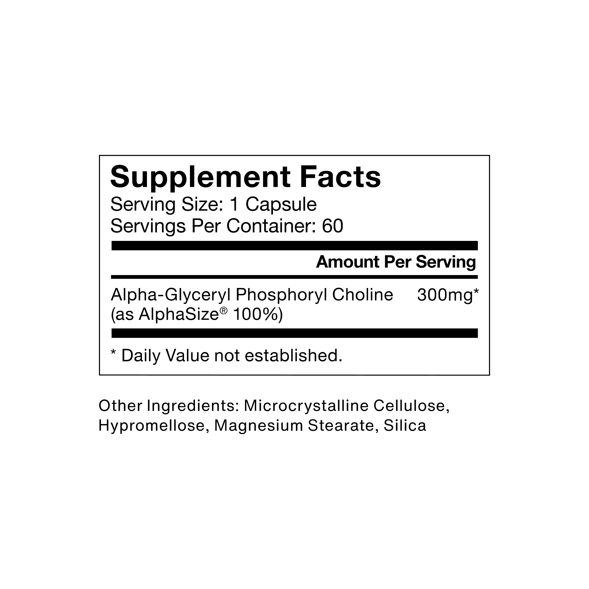 Alpha GPC Supplement facts