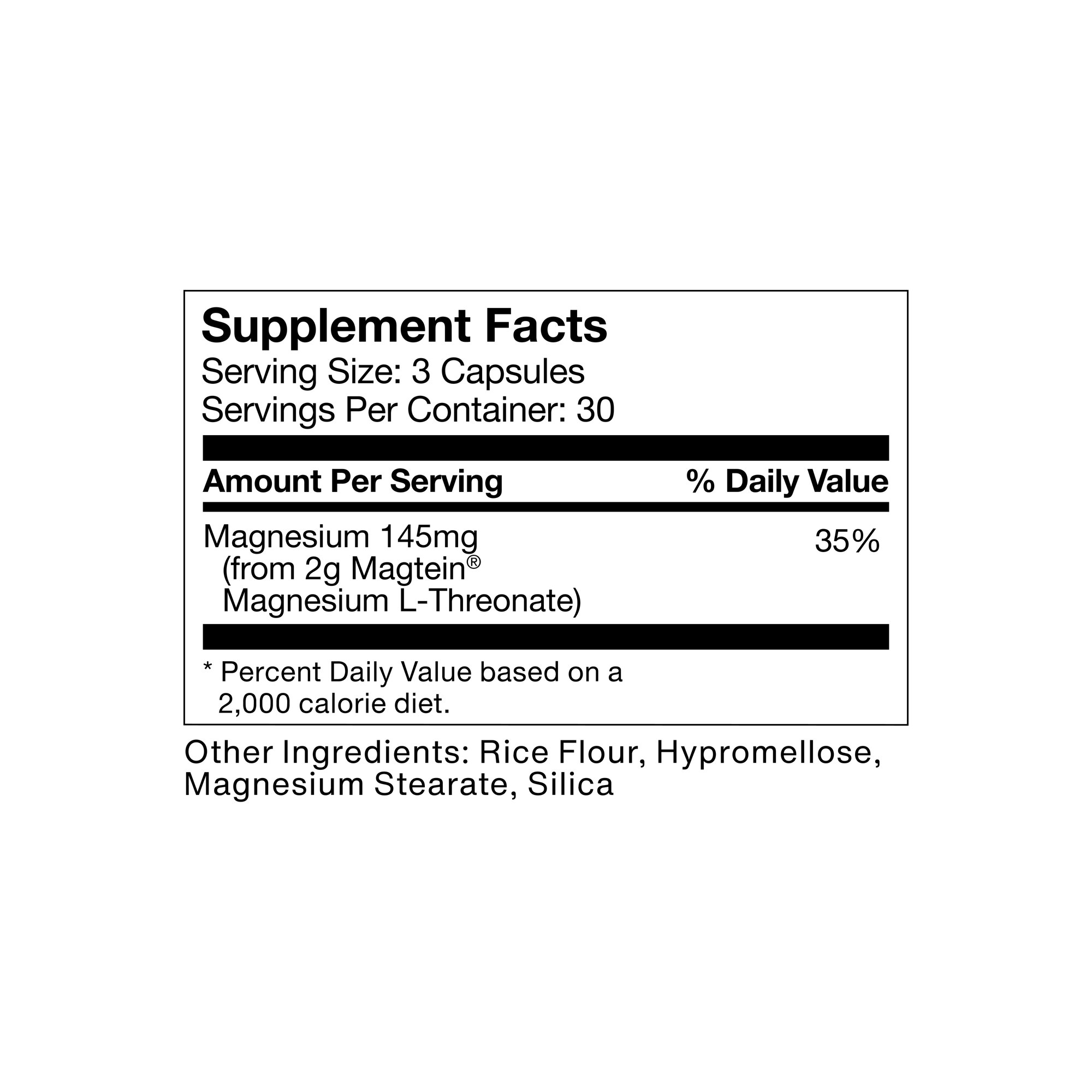 Magnesium L-Threonate supplement facts