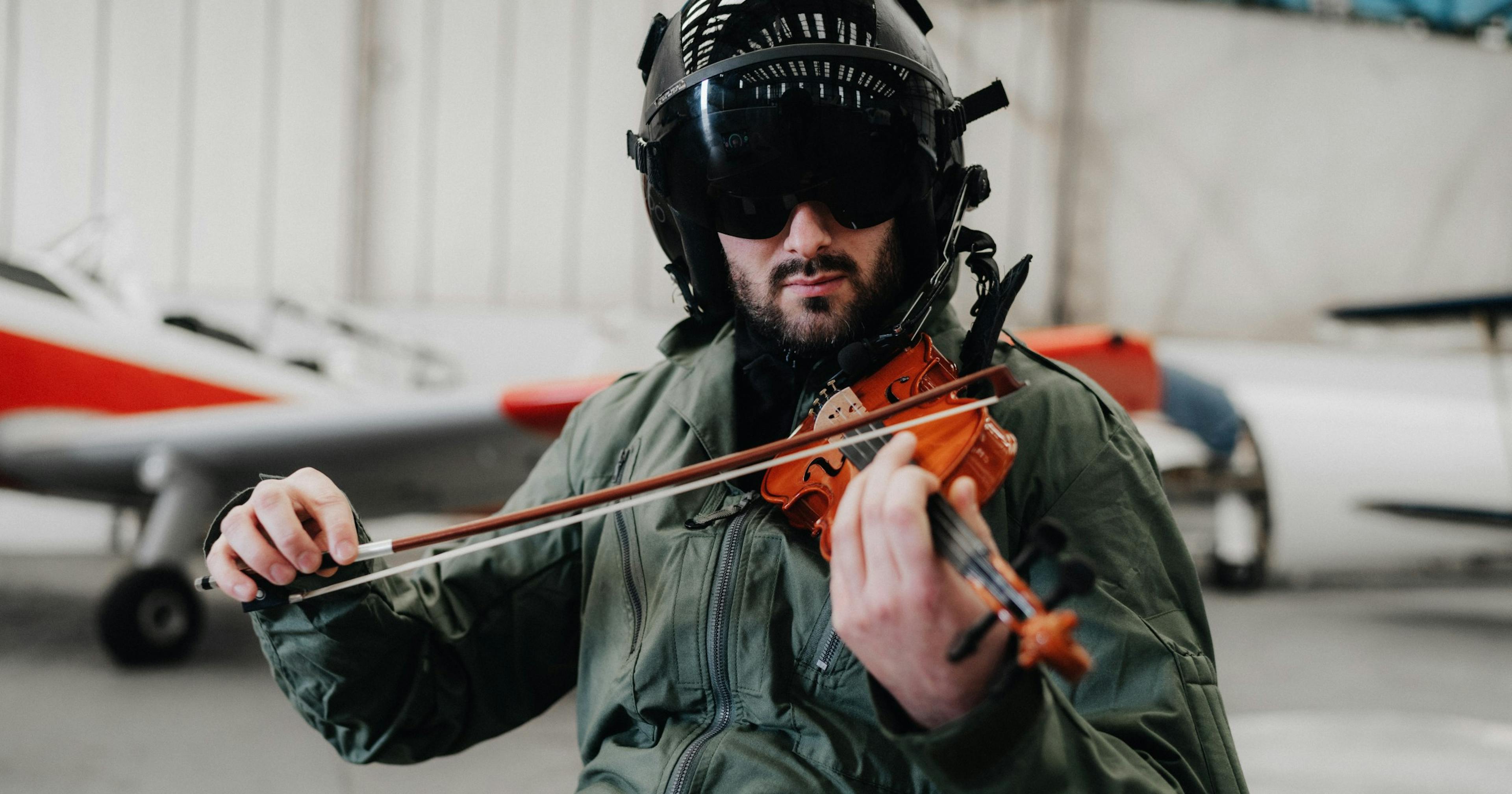 man playing violin