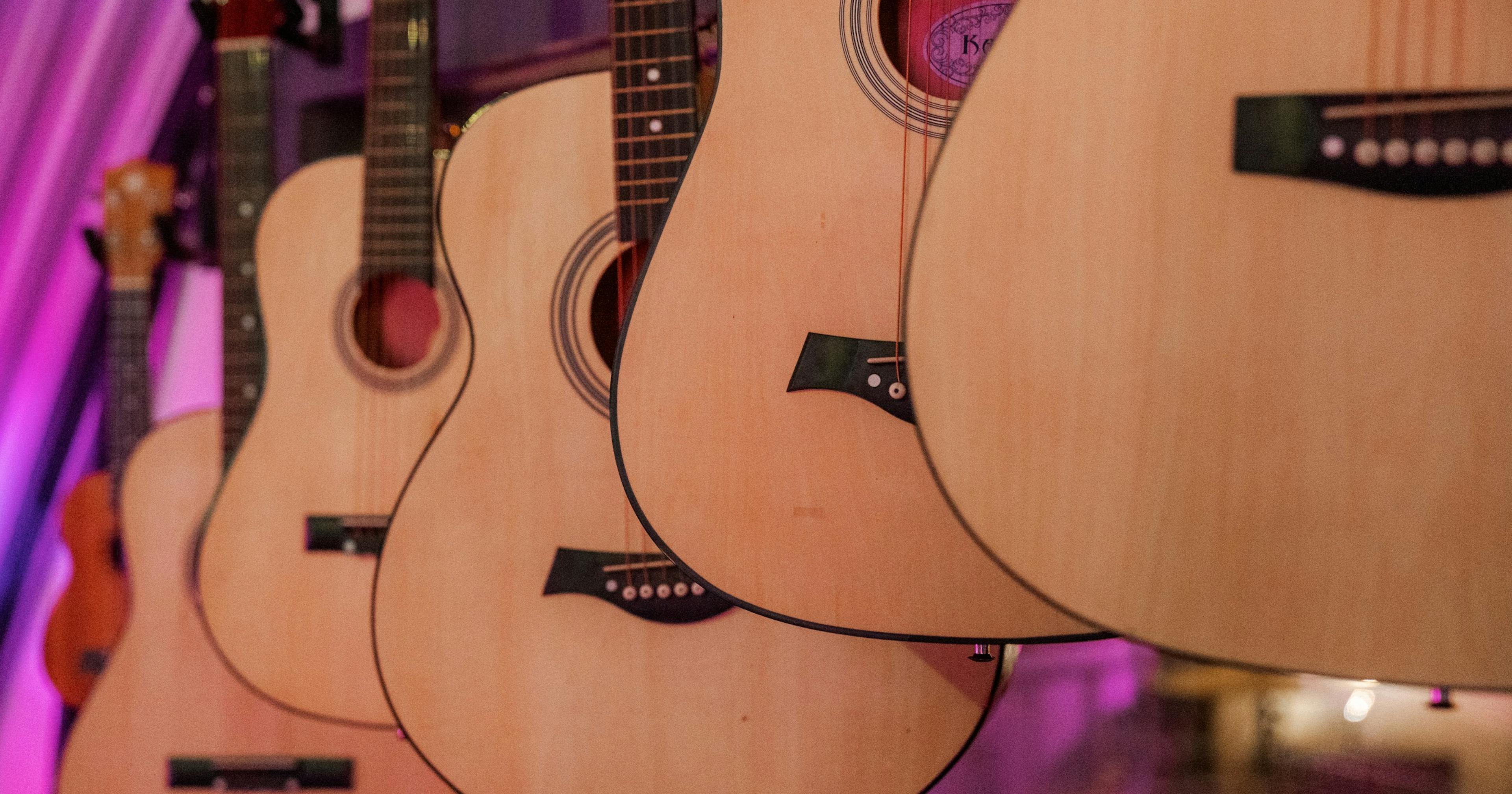 guitars with studio background