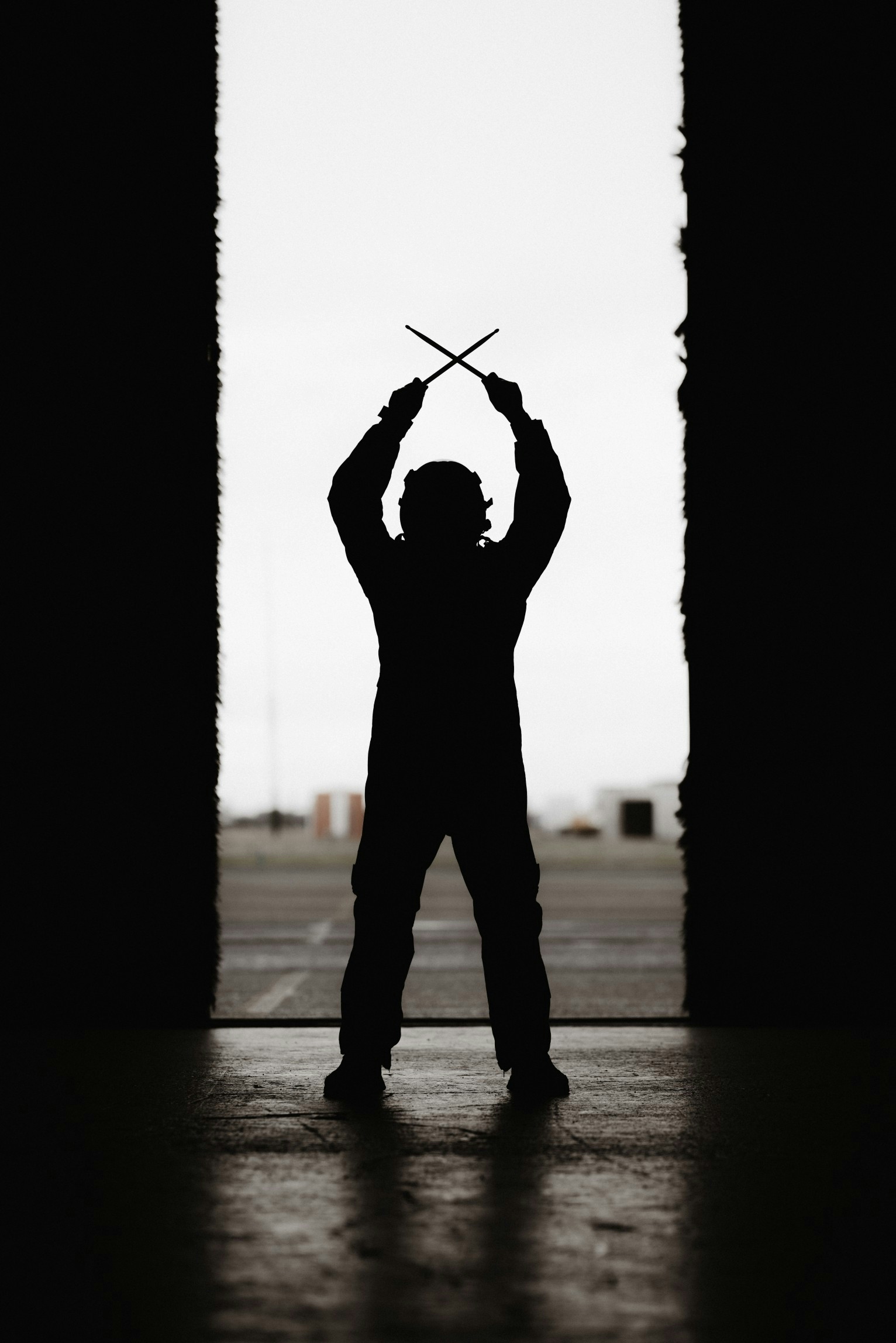 Drummer with sticks