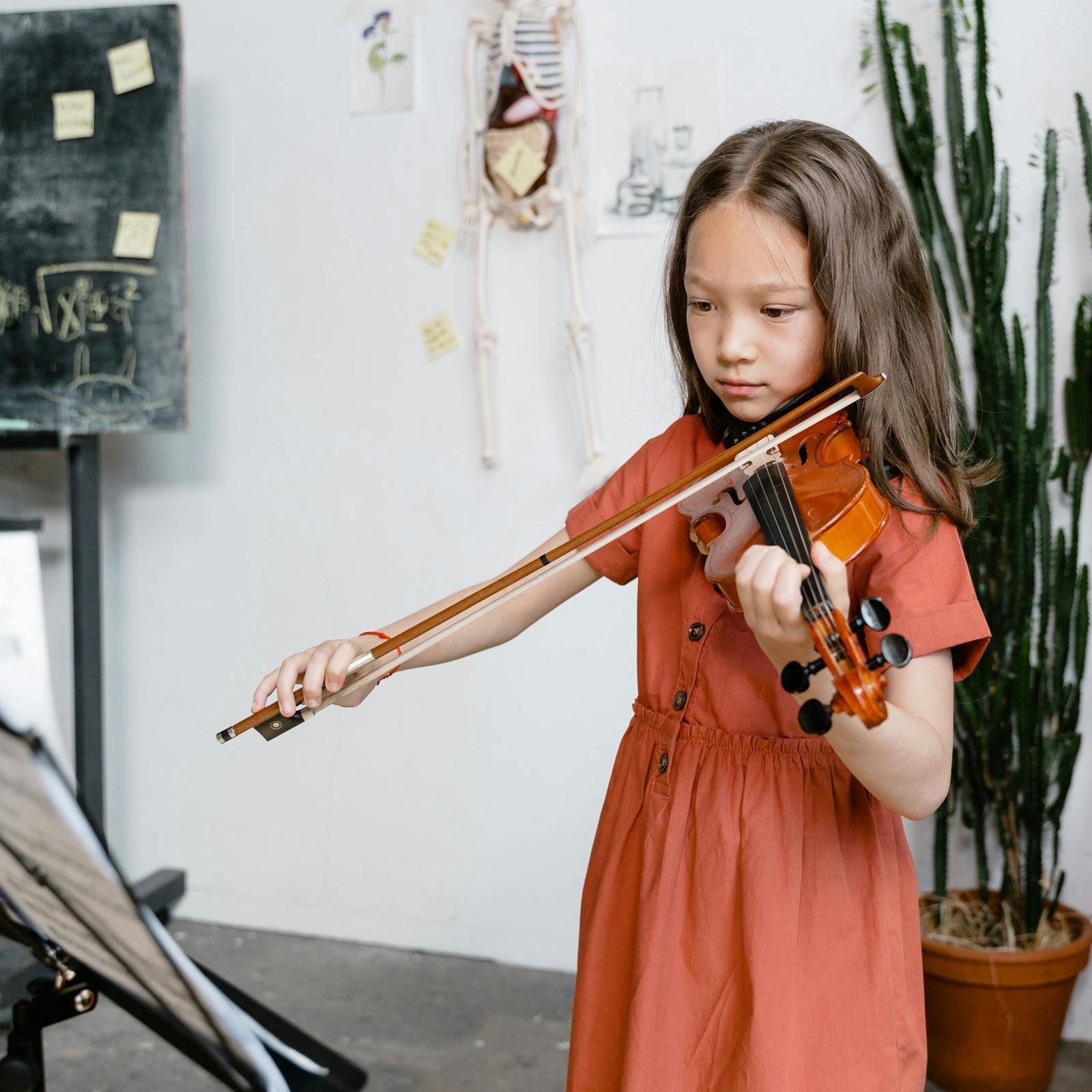 Child playing violin