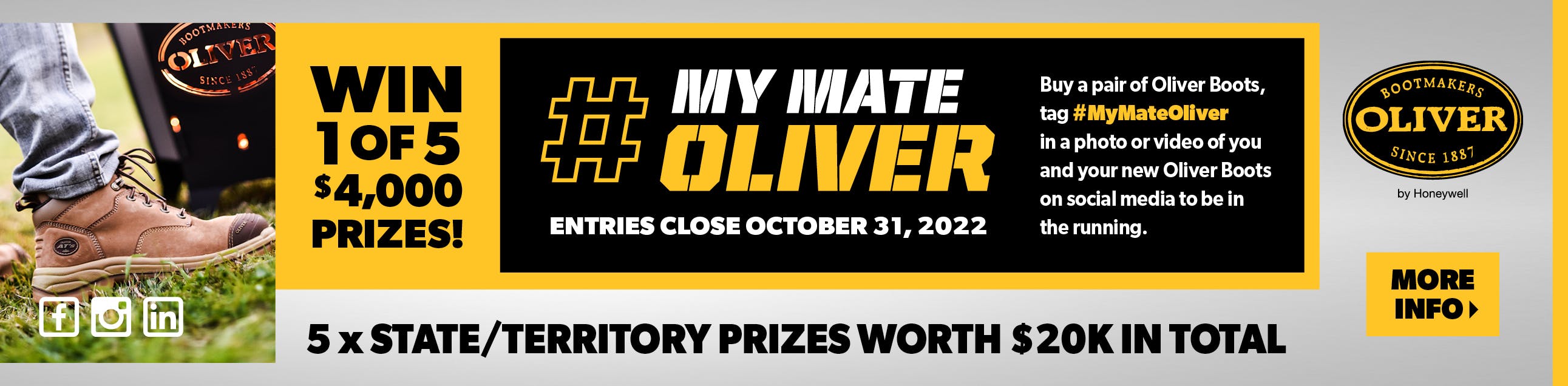 My Mate Oliver Boots Promotional Give-away Banner