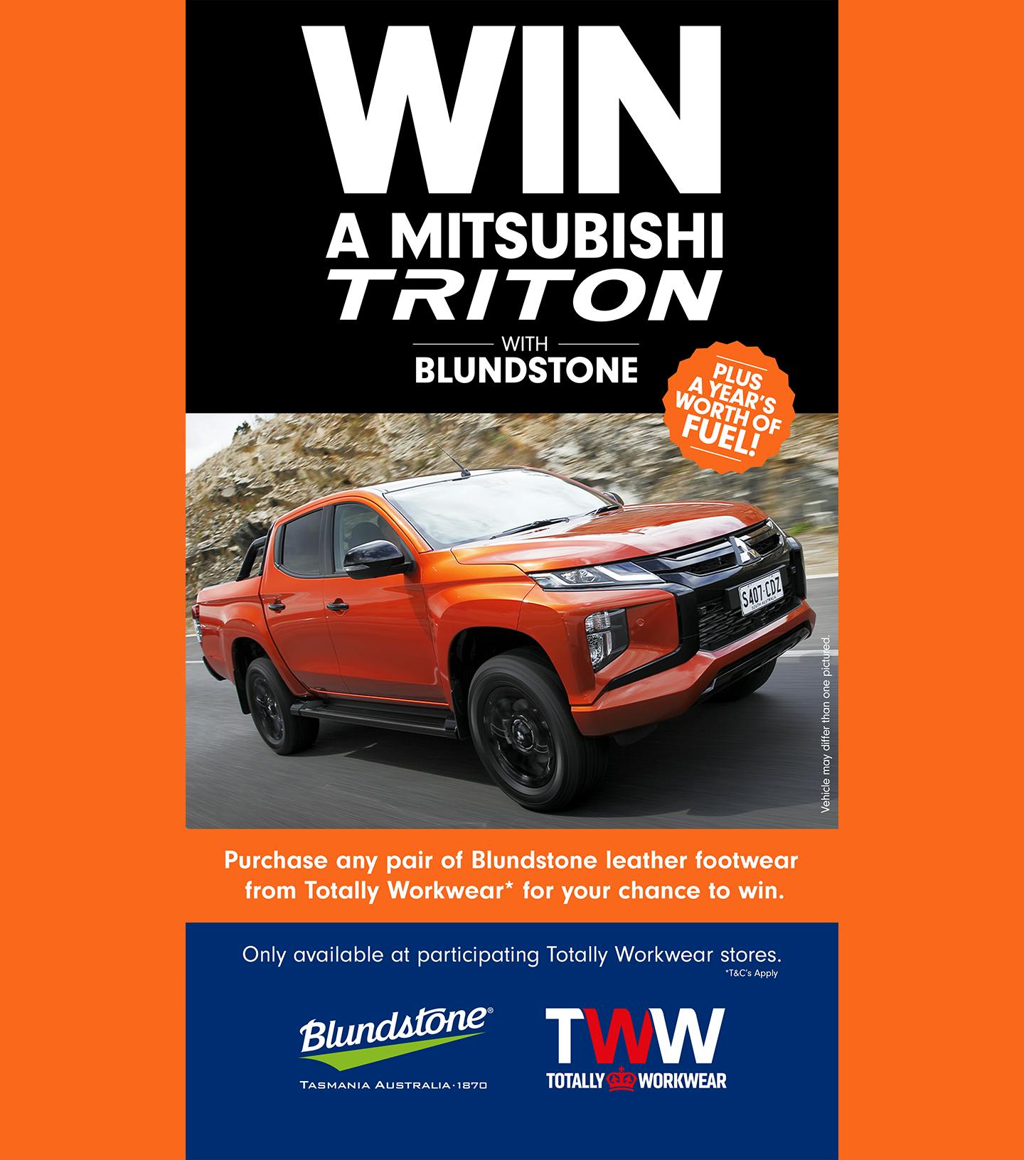 Win a Blundstone Mitsubishi Triton with any pair of Blundstone