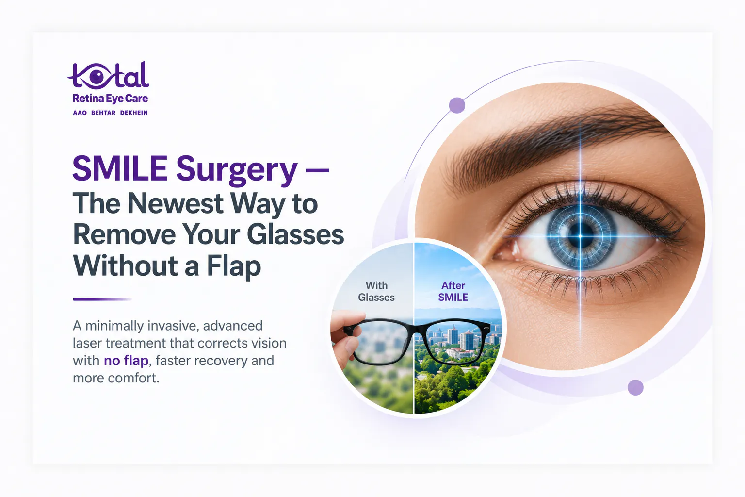 SMILE Surgery Bladeless, Flapless Specs Removal | Best Eye Hospital Nagpur