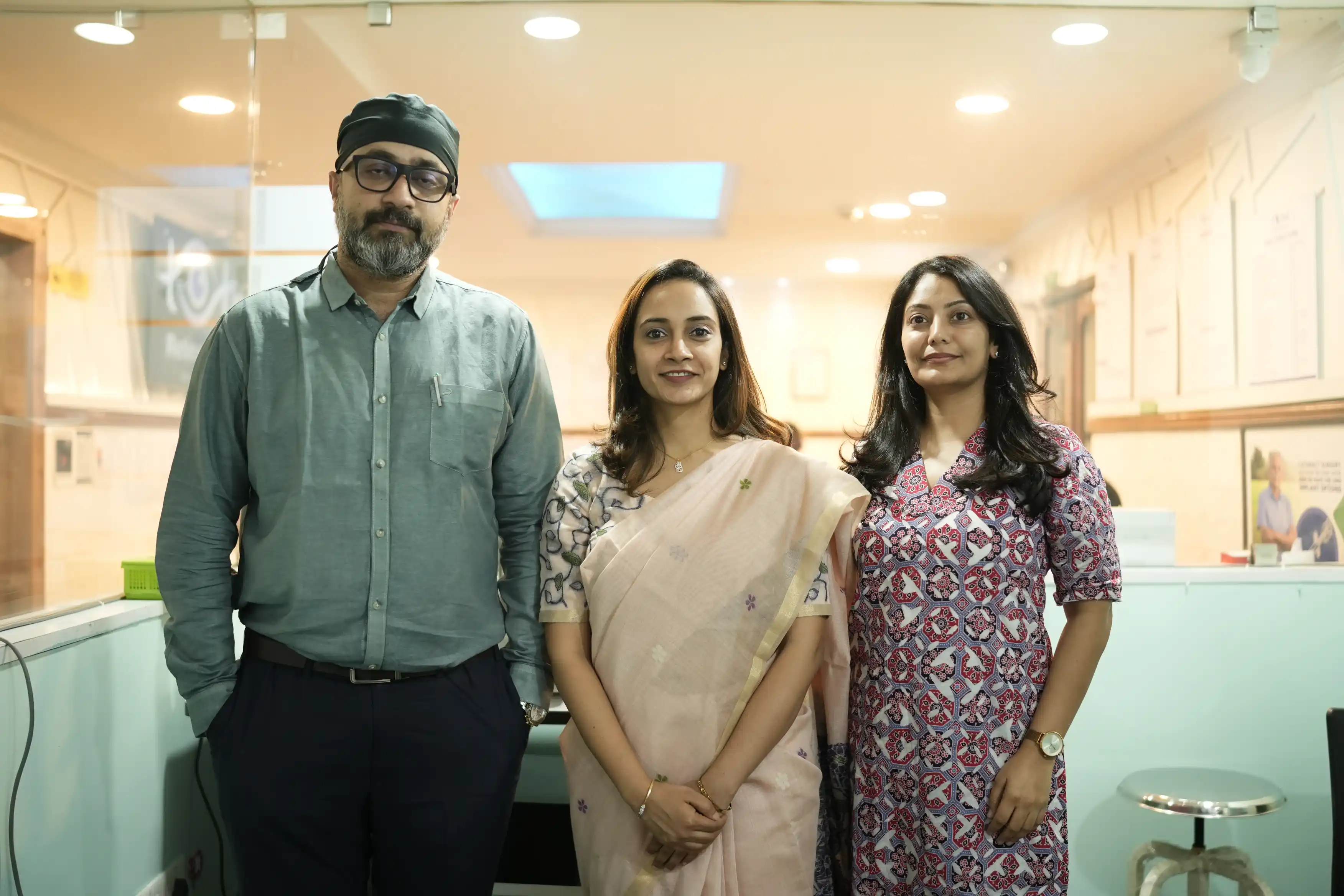 Three doctors standing together