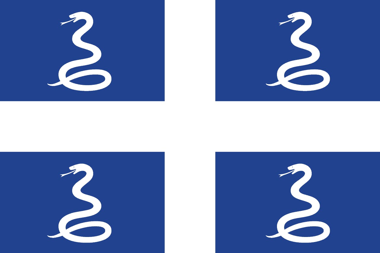 Drapeau Martinique au quatre serpents