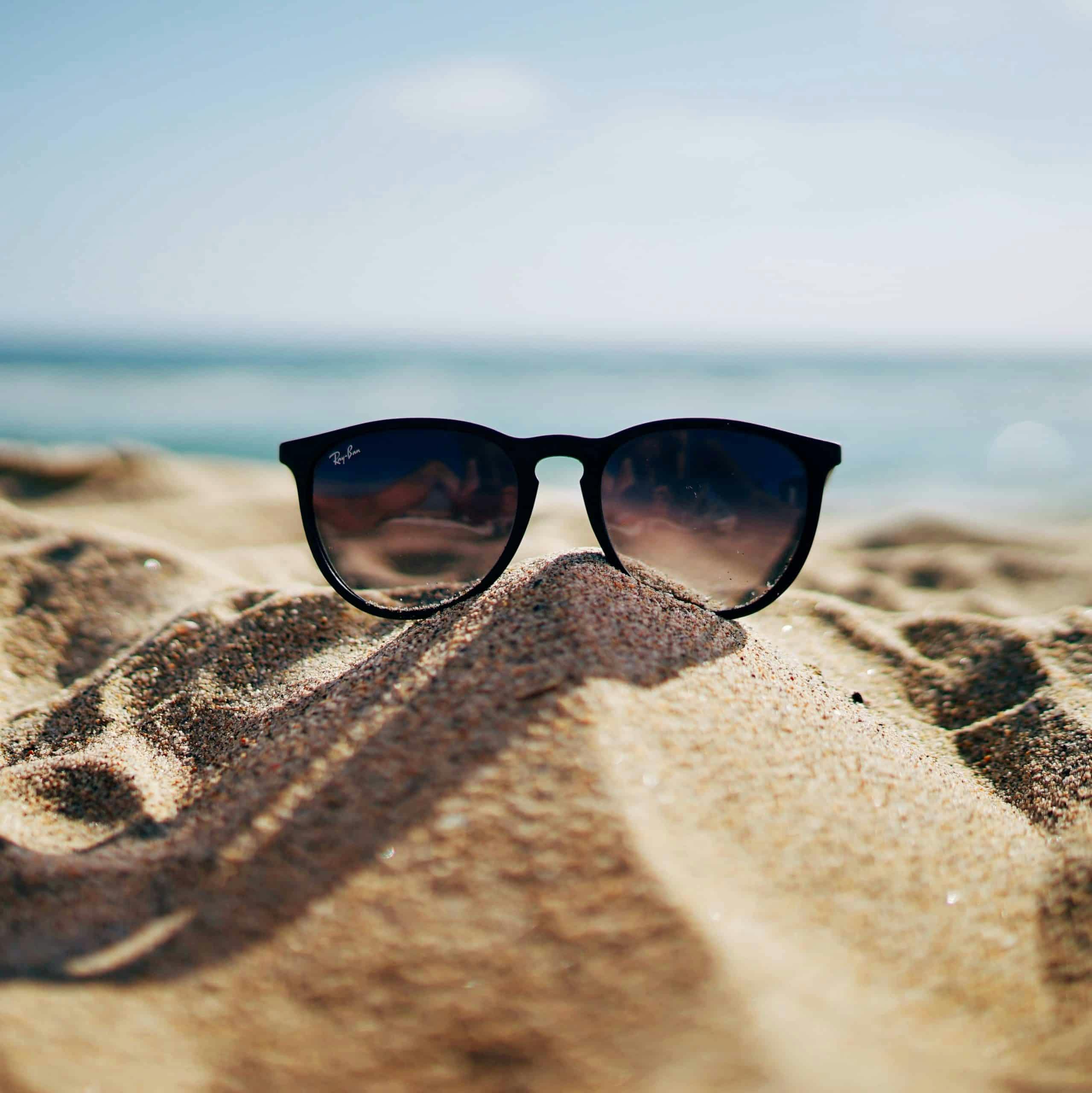 Sunglasses on the beach in Martinique